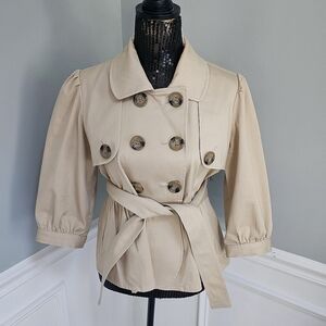 Priorities double breastfed short trench size medium